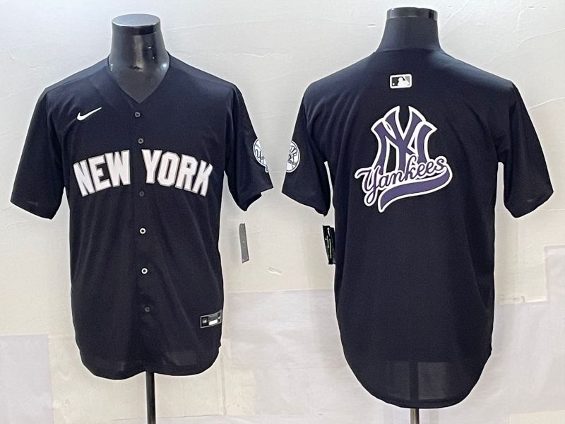 Men 2025 New York Yankees Blank Black Nike MLB Jersey style 0021